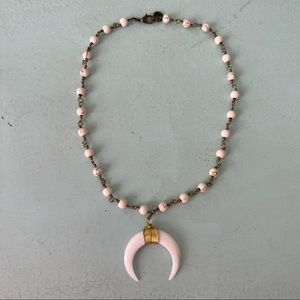 Raw & Rebellious White Crescent Bone Beaded necklace